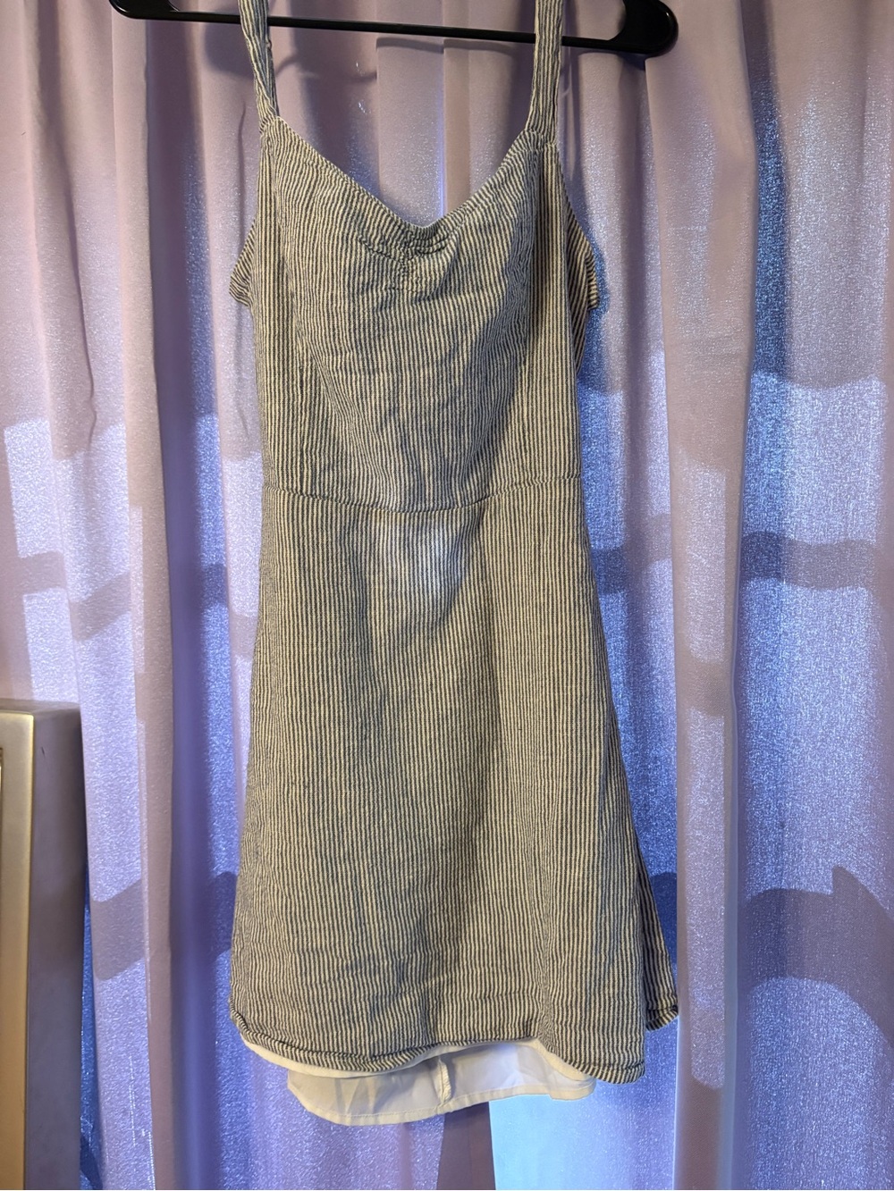 Hollister Blue and White Striped Midi Dress with Slip